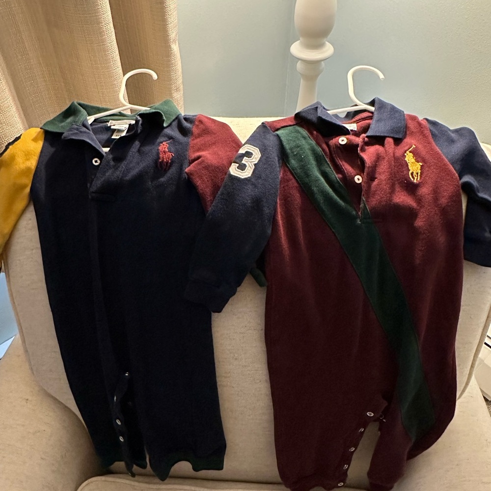 Polo by Ralph Lauren Kids One Piece - Navy and Burgundy